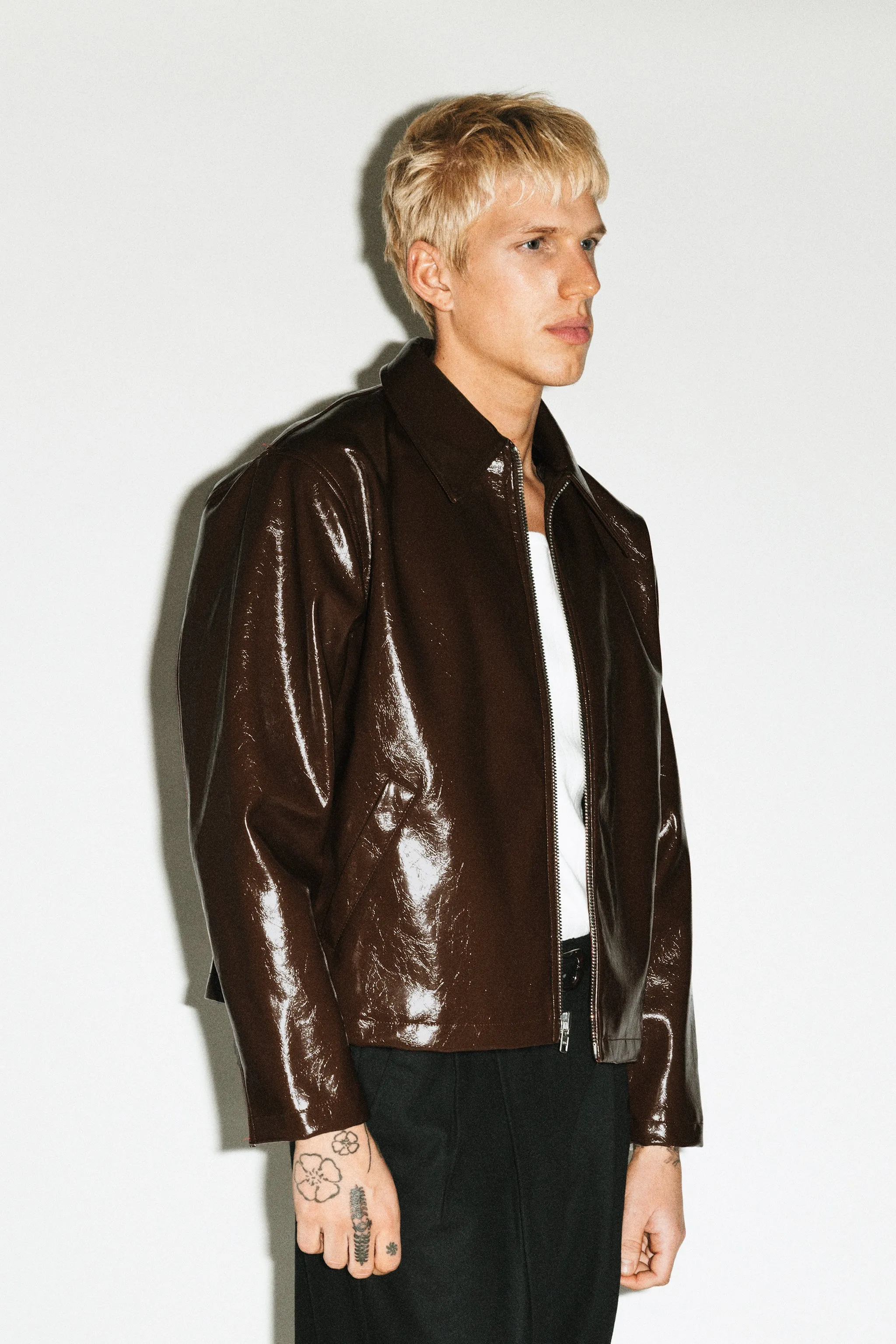 Fairfax Vinyl Blouson  |  Chocolate