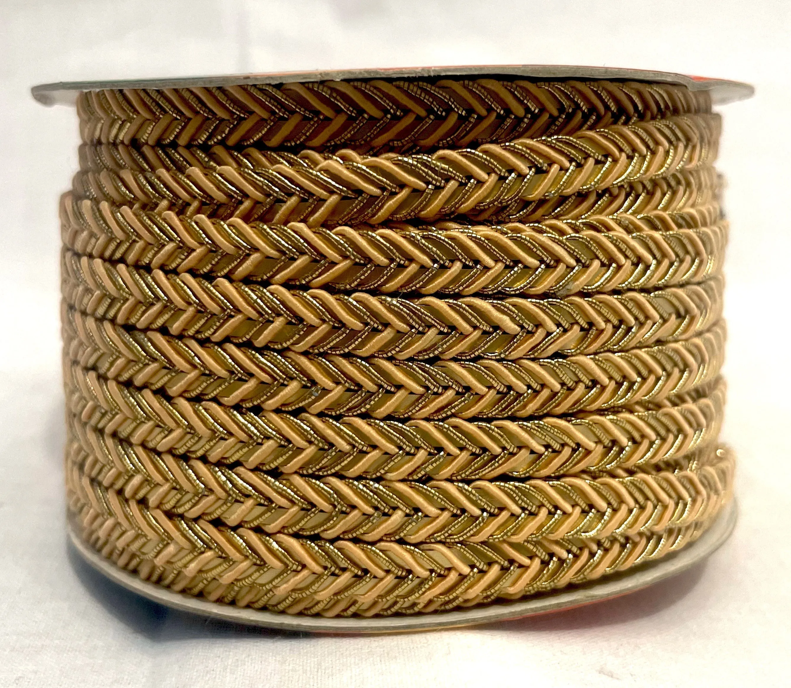 Golden Braid Border, Cyan And Golden,  Laces for Dress, Home Décor, Shoe, Bags, Hats, DIY, Handmade, 0.2 inch Broad