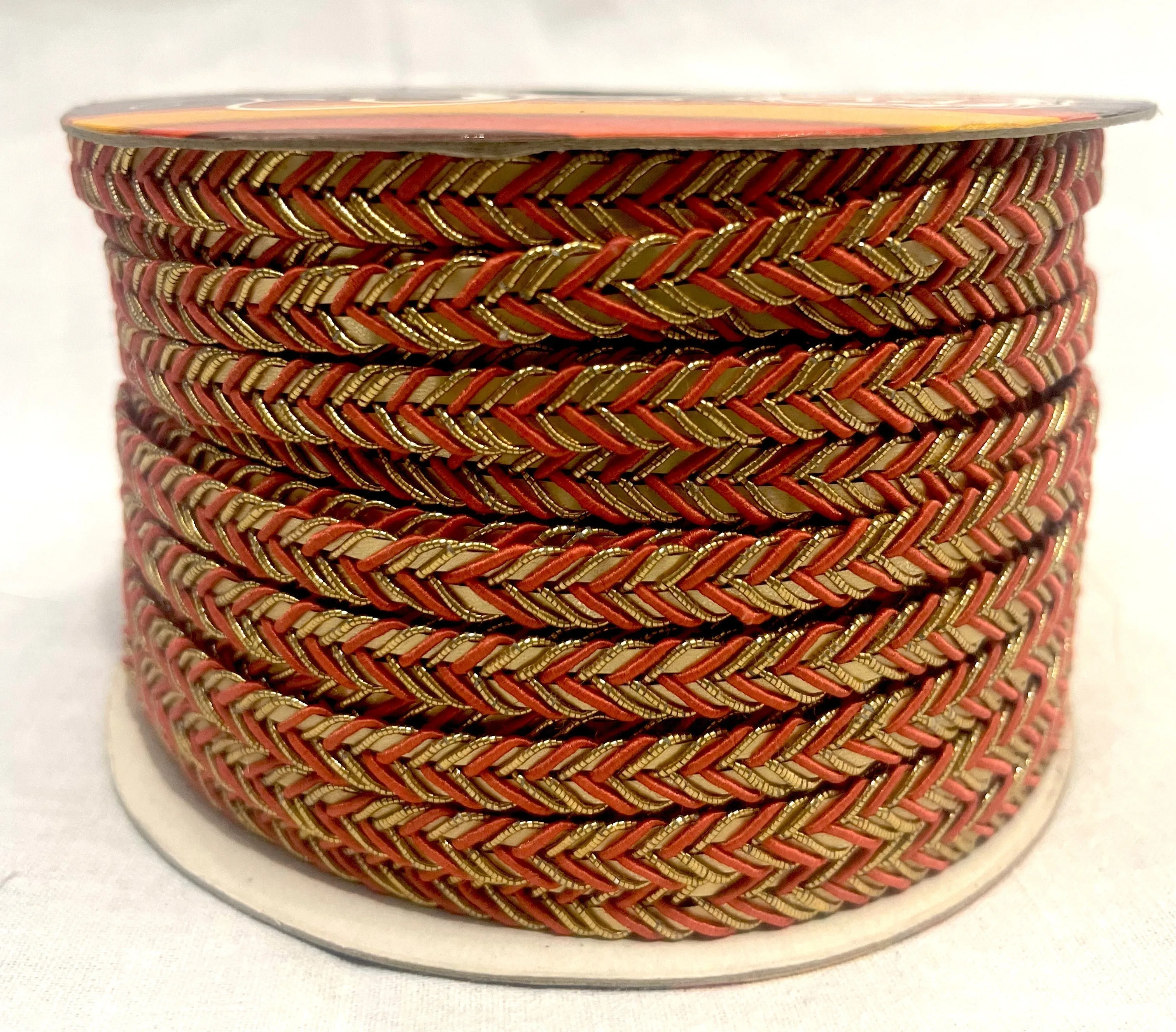Golden Braid Border, Cyan And Golden,  Laces for Dress, Home Décor, Shoe, Bags, Hats, DIY, Handmade, 0.2 inch Broad