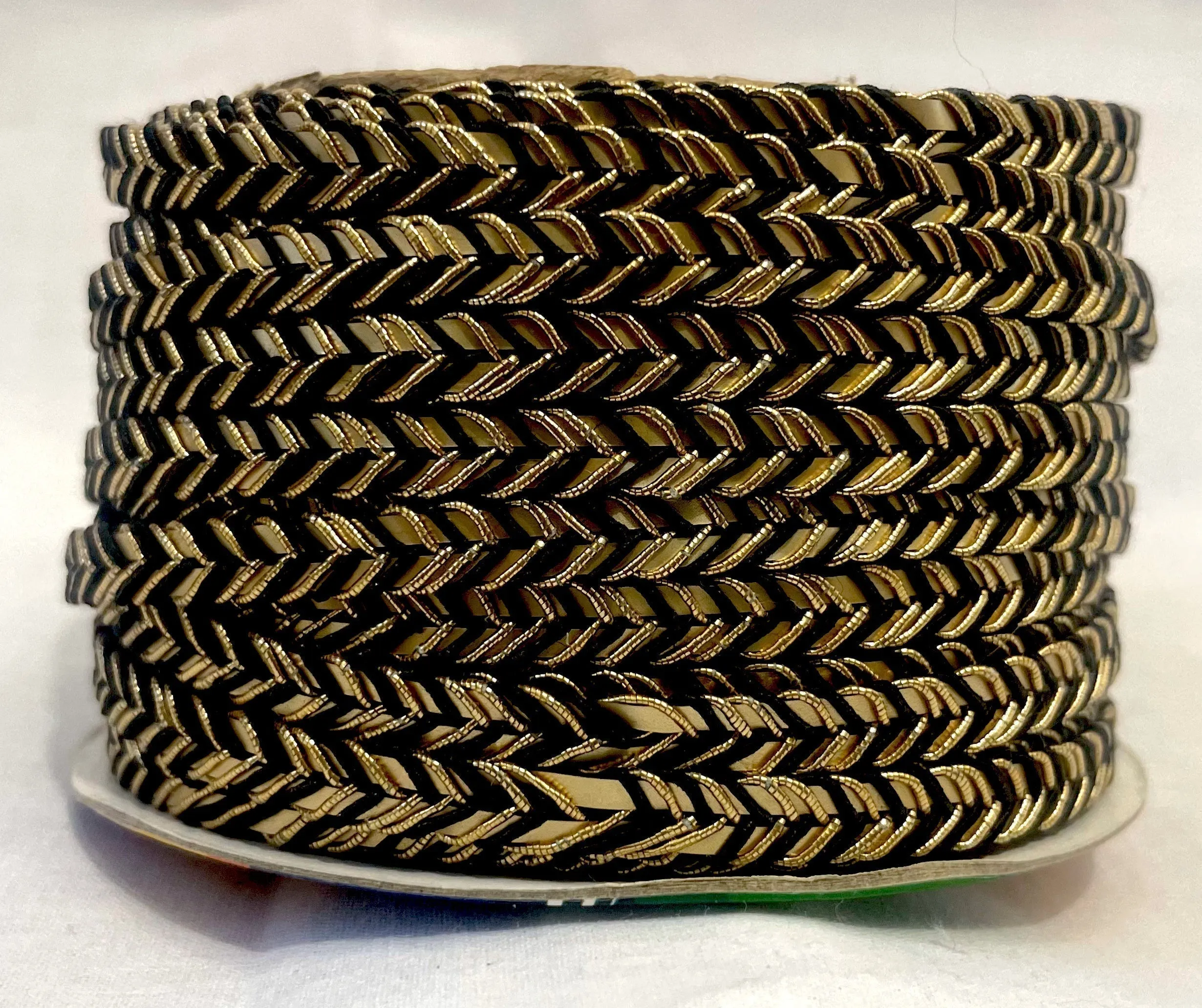 Golden Braid Border, Cyan And Golden,  Laces for Dress, Home Décor, Shoe, Bags, Hats, DIY, Handmade, 0.2 inch Broad