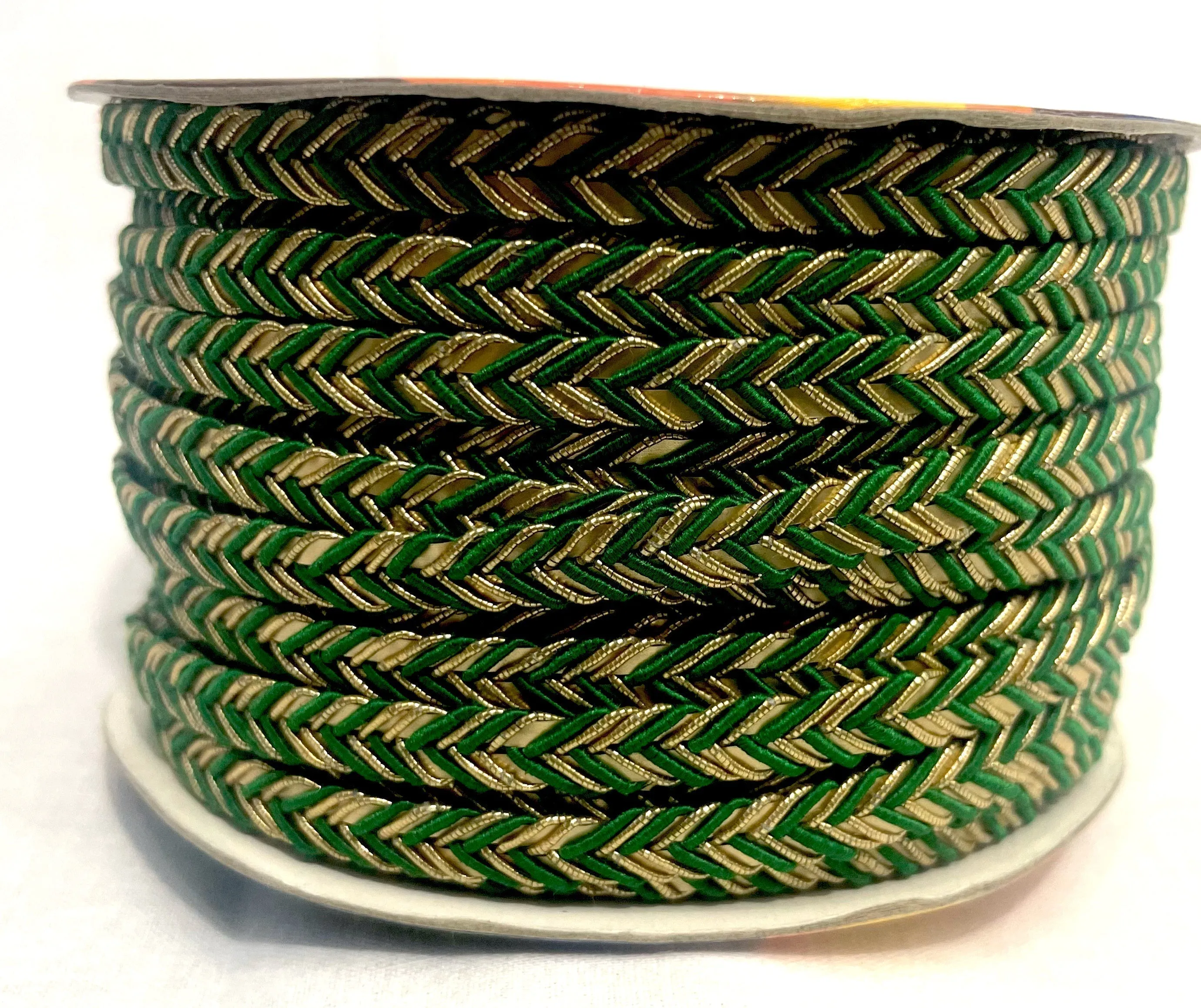 Golden Braid Border, Cyan And Golden,  Laces for Dress, Home Décor, Shoe, Bags, Hats, DIY, Handmade, 0.2 inch Broad