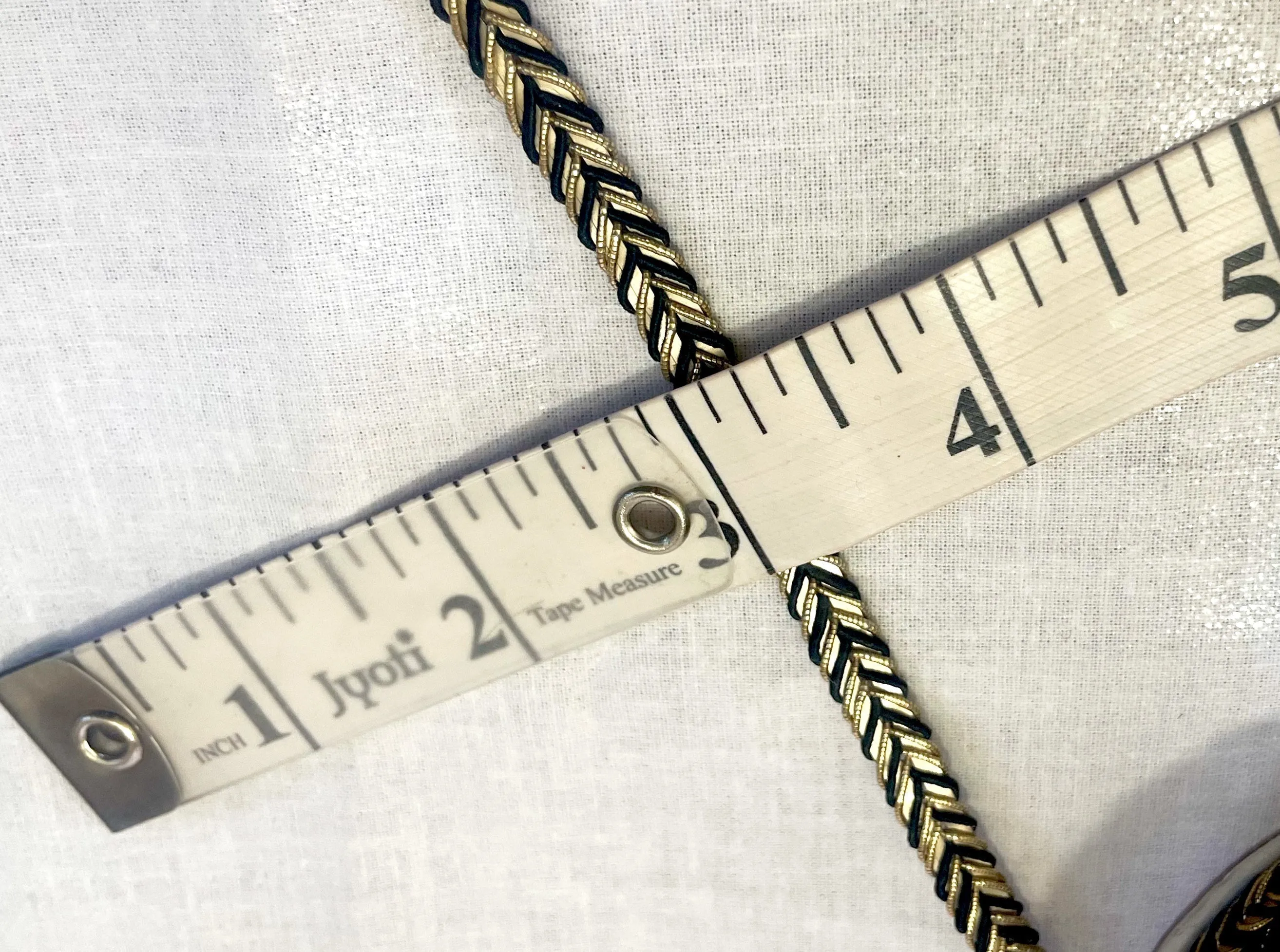 Golden Braid Border, Cyan And Golden,  Laces for Dress, Home Décor, Shoe, Bags, Hats, DIY, Handmade, 0.2 inch Broad