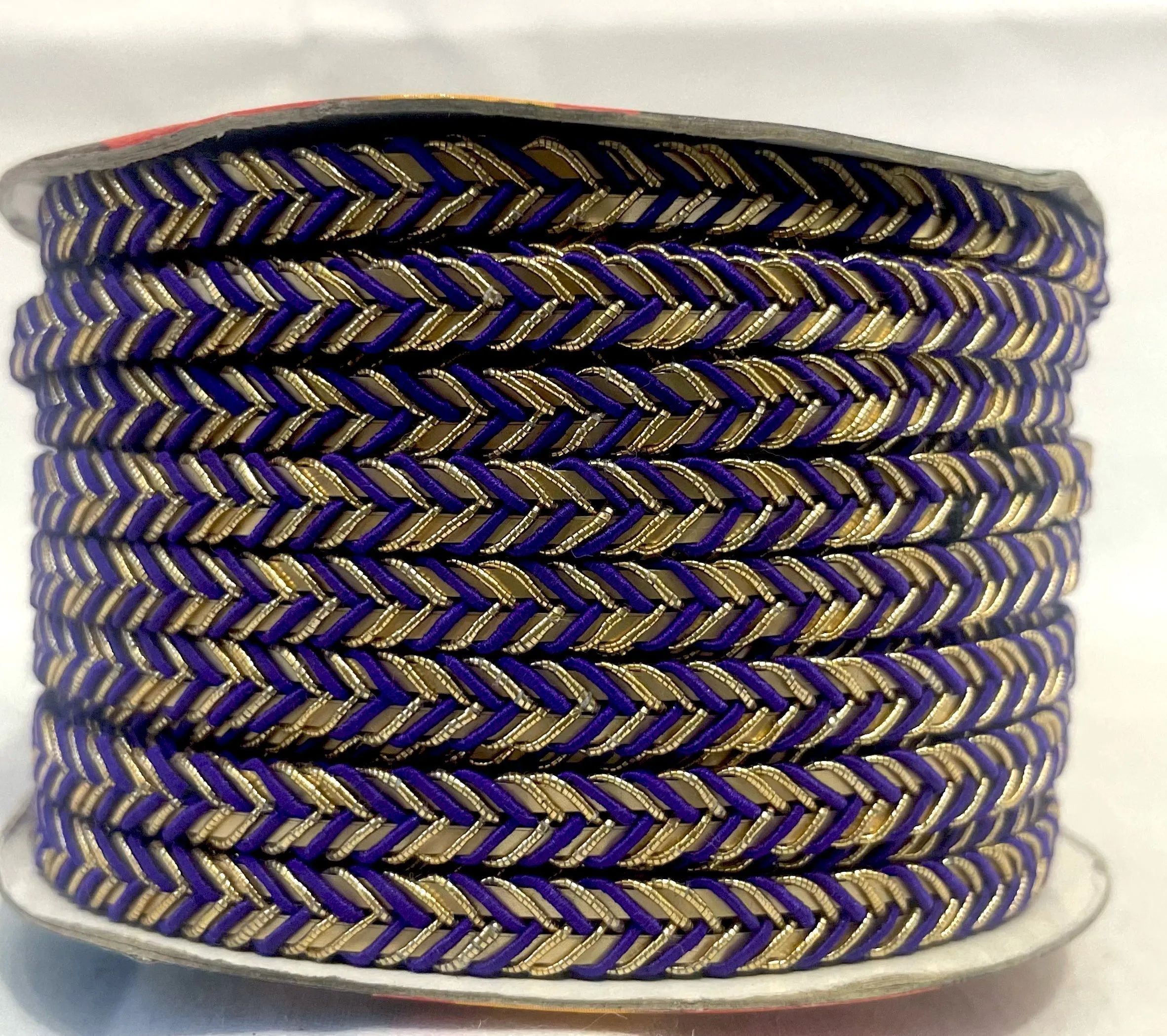 Golden Braid Border, Cyan And Golden,  Laces for Dress, Home Décor, Shoe, Bags, Hats, DIY, Handmade, 0.2 inch Broad