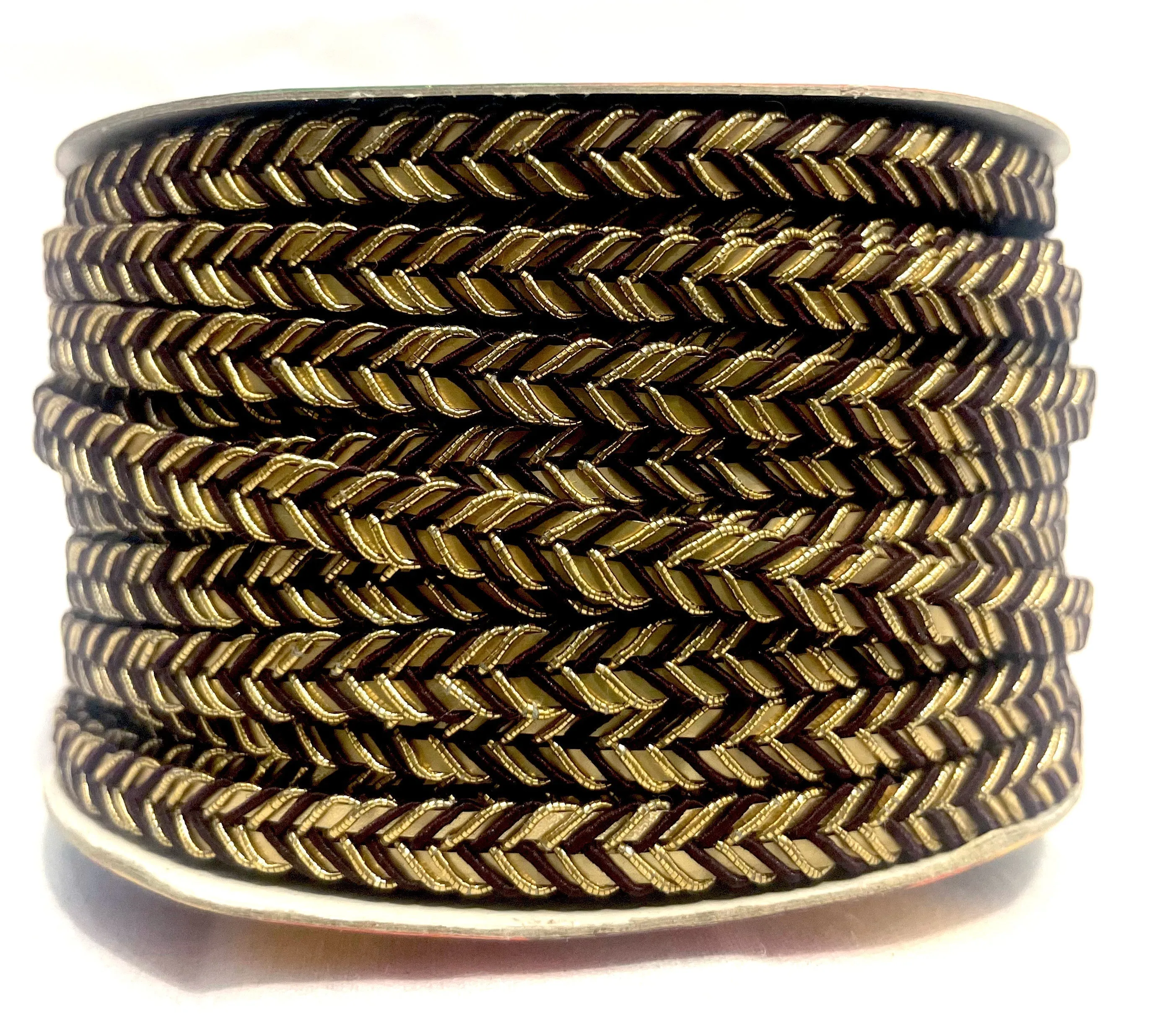Golden Braid Border, Cyan And Golden,  Laces for Dress, Home Décor, Shoe, Bags, Hats, DIY, Handmade, 0.2 inch Broad