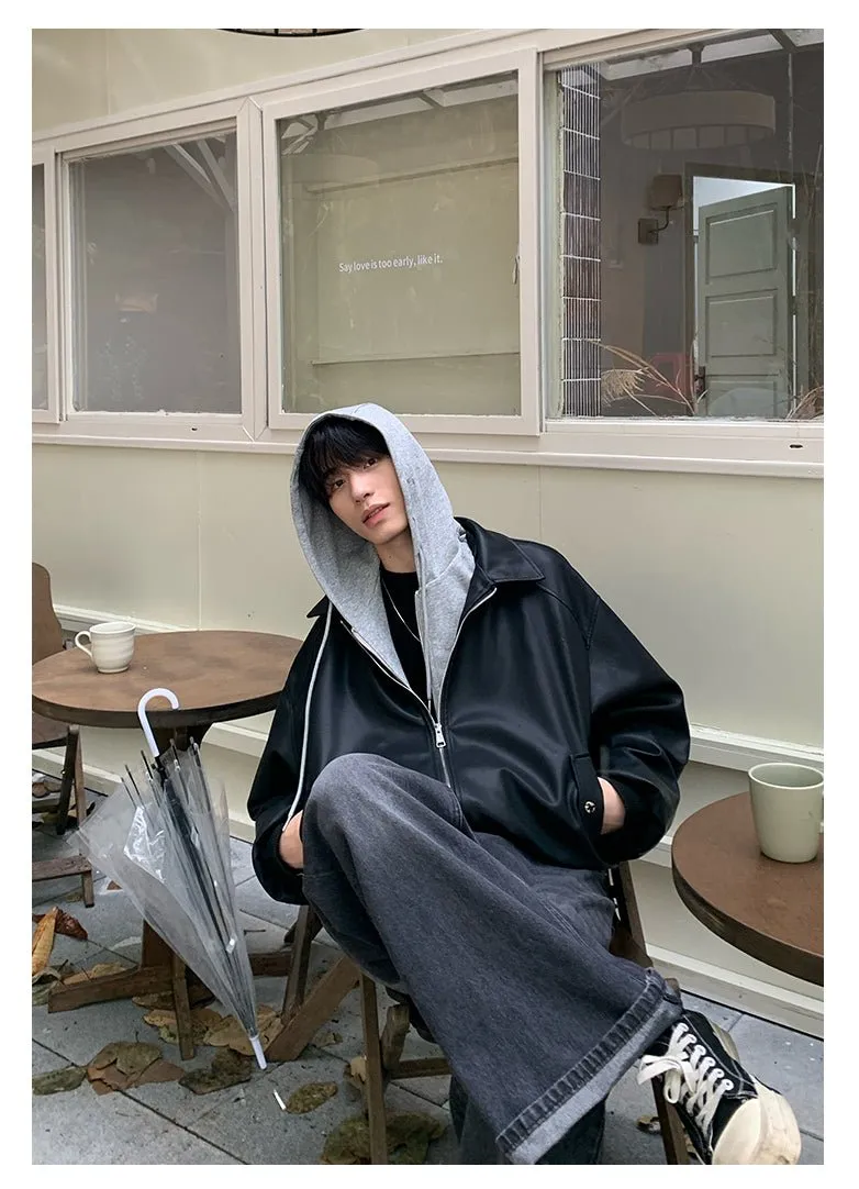 Hooded leather blouson OR3934