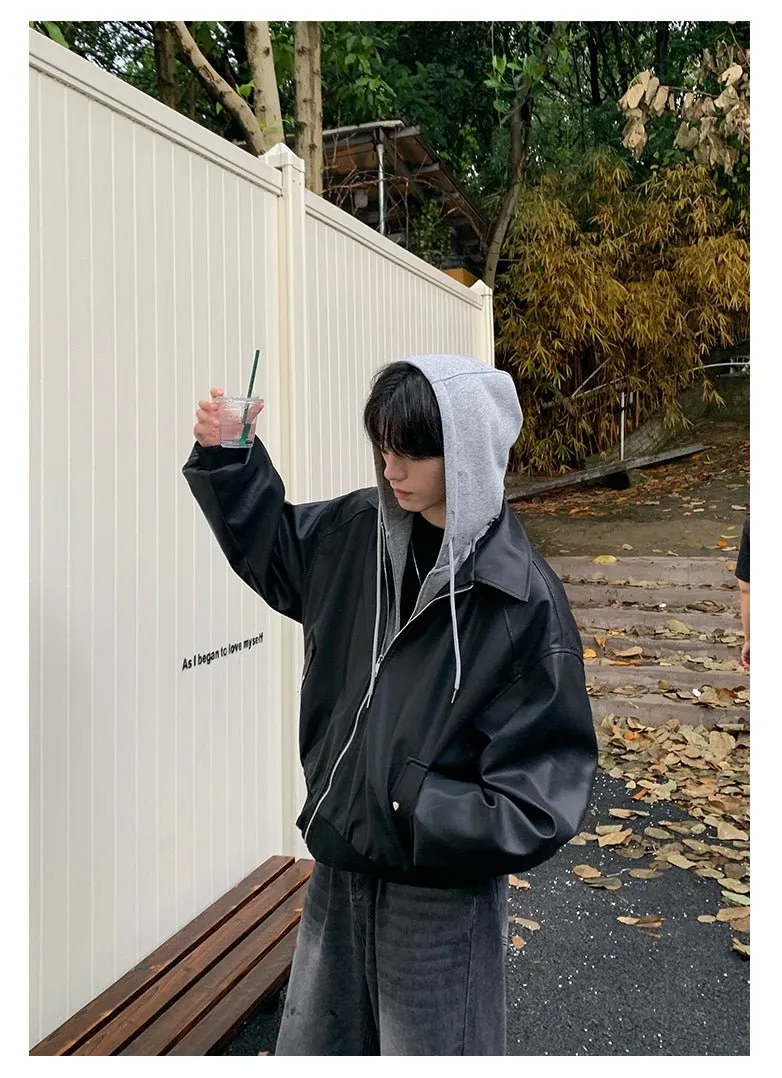 Hooded leather blouson OR3934