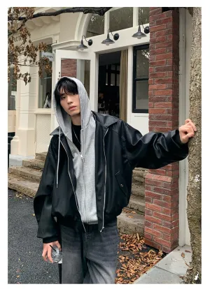 Hooded leather blouson OR3934