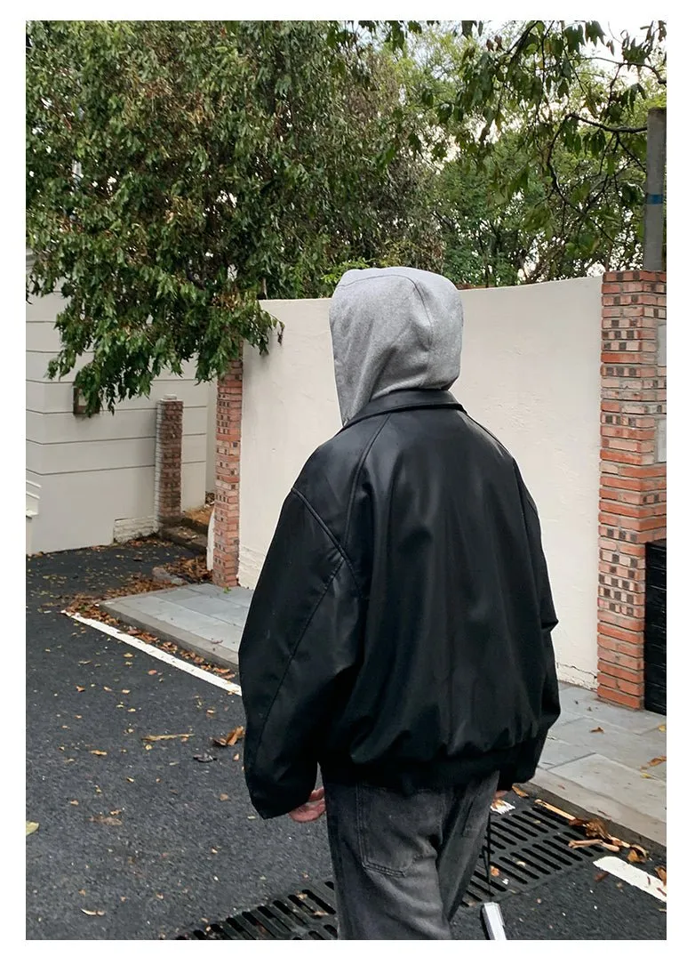 Hooded leather blouson OR3934