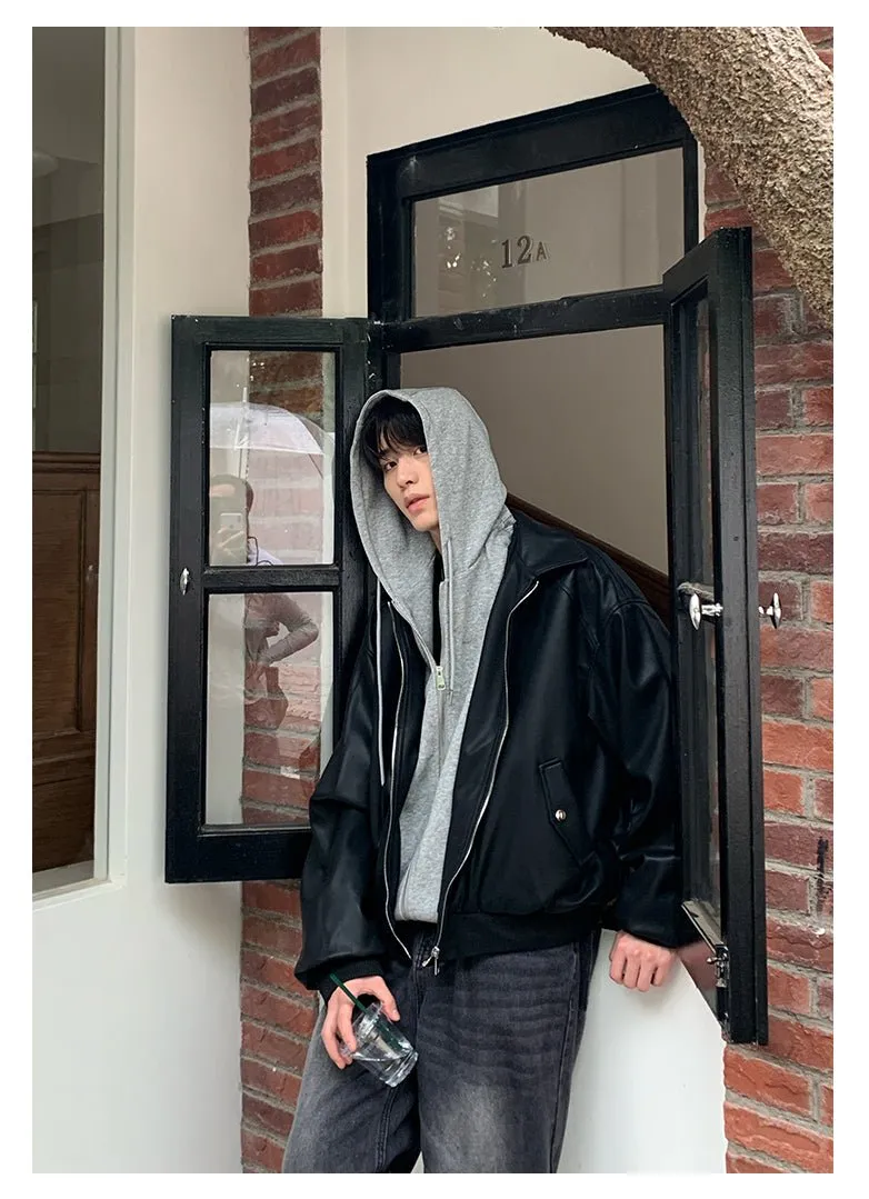 Hooded leather blouson OR3934