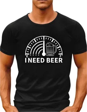 I Need Beer Crew Neck Graphic Tee