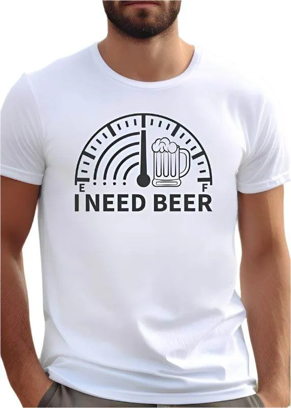 I Need Beer Crew Neck Graphic Tee