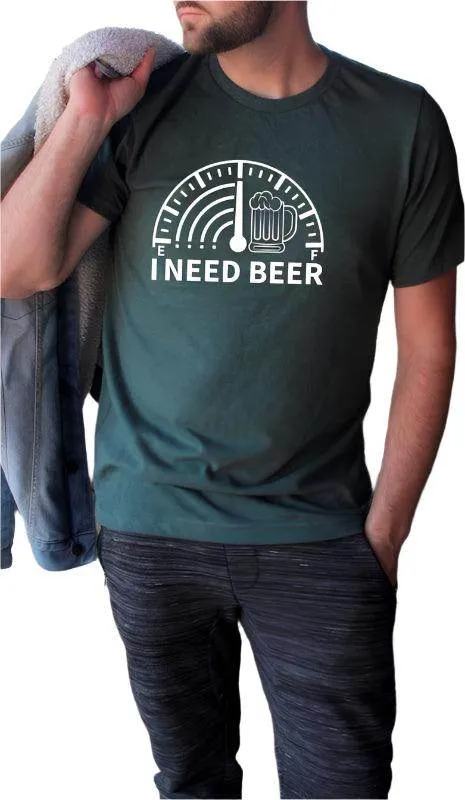 I Need Beer Crew Neck Graphic Tee