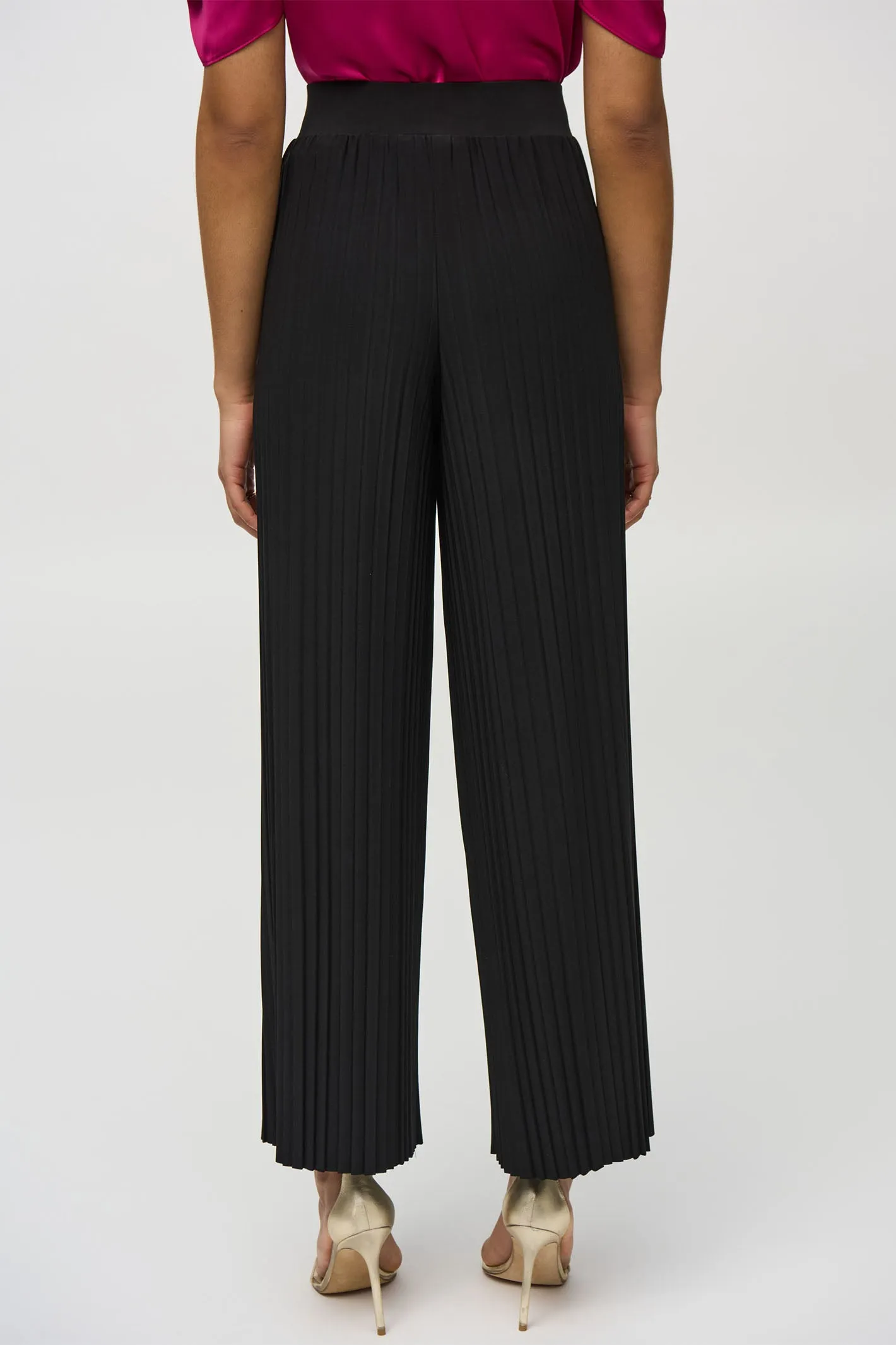 Joseph Ribkoff Wide Leg Pleated Trousers Black 244169
