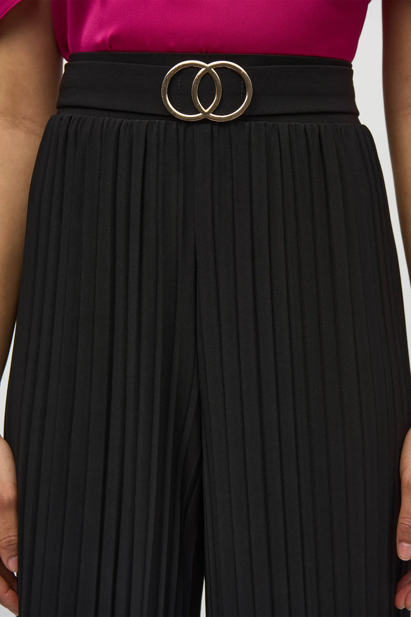 Joseph Ribkoff Wide Leg Pleated Trousers Black 244169