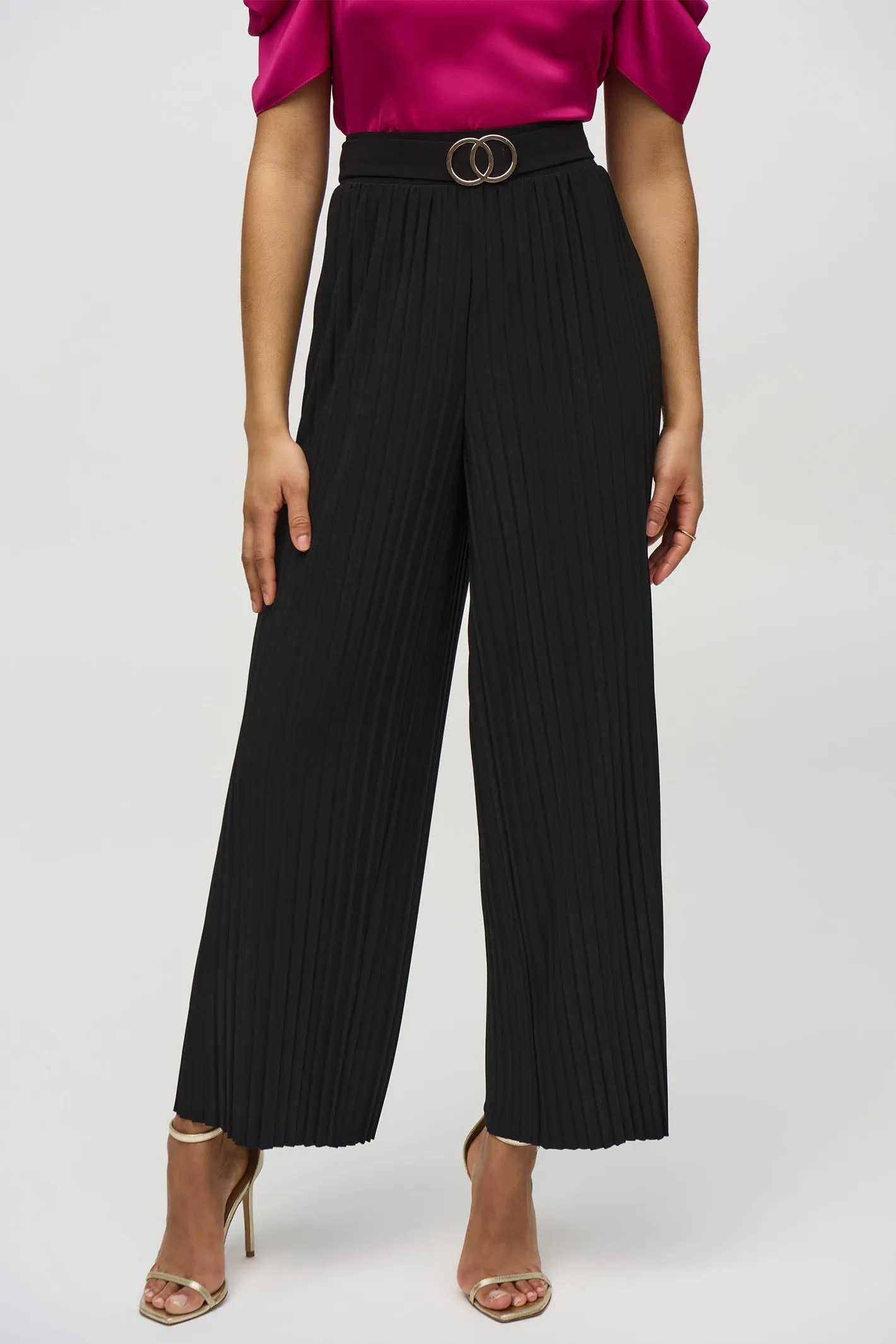 Joseph Ribkoff Wide Leg Pleated Trousers Black 244169