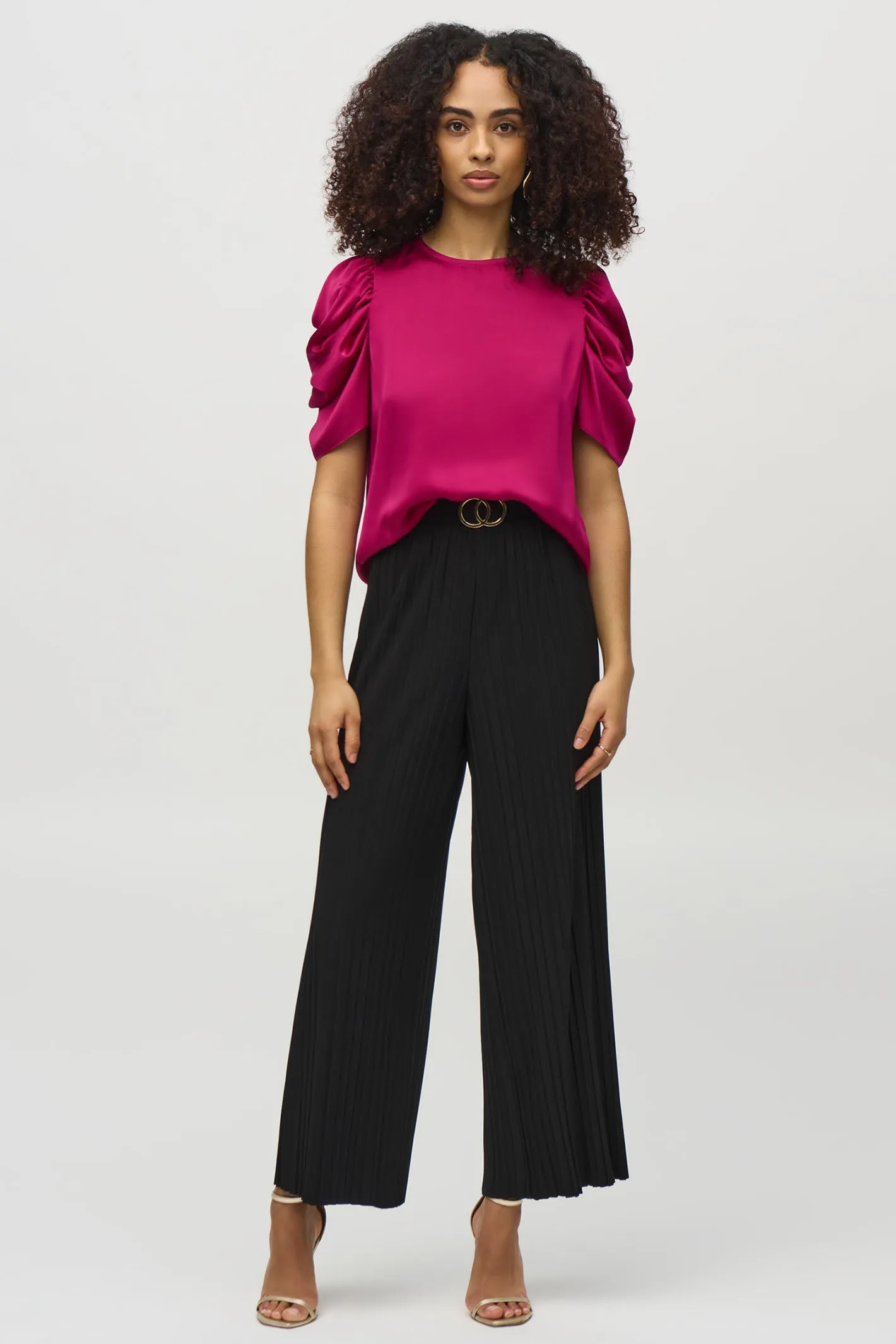 Joseph Ribkoff Wide Leg Pleated Trousers Black 244169