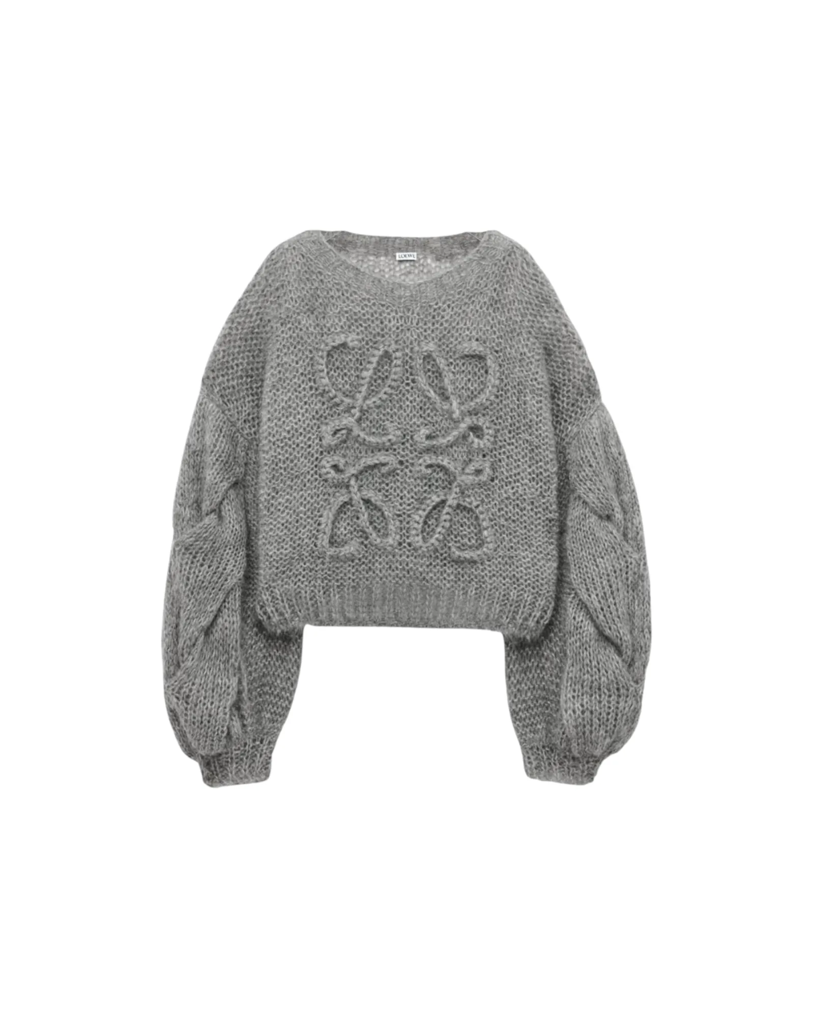 LOEWE KNITTED ANAGRAM SWEATER GREY