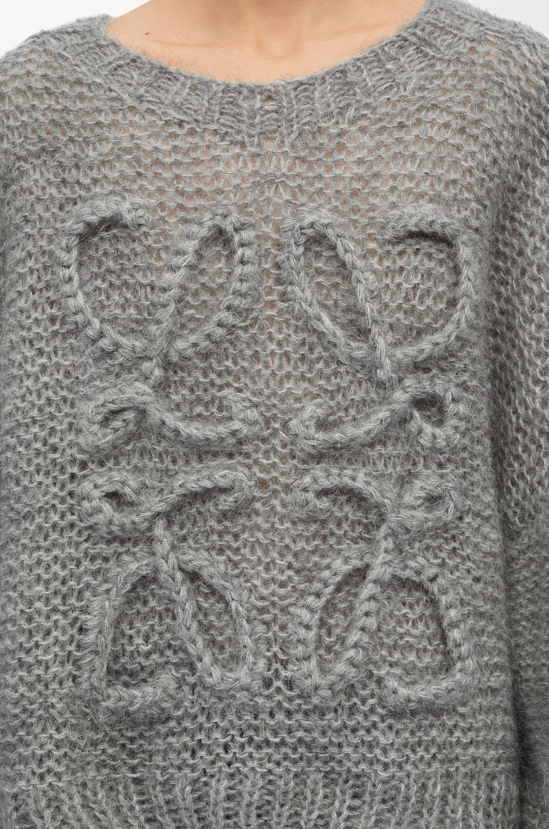 LOEWE KNITTED ANAGRAM SWEATER GREY