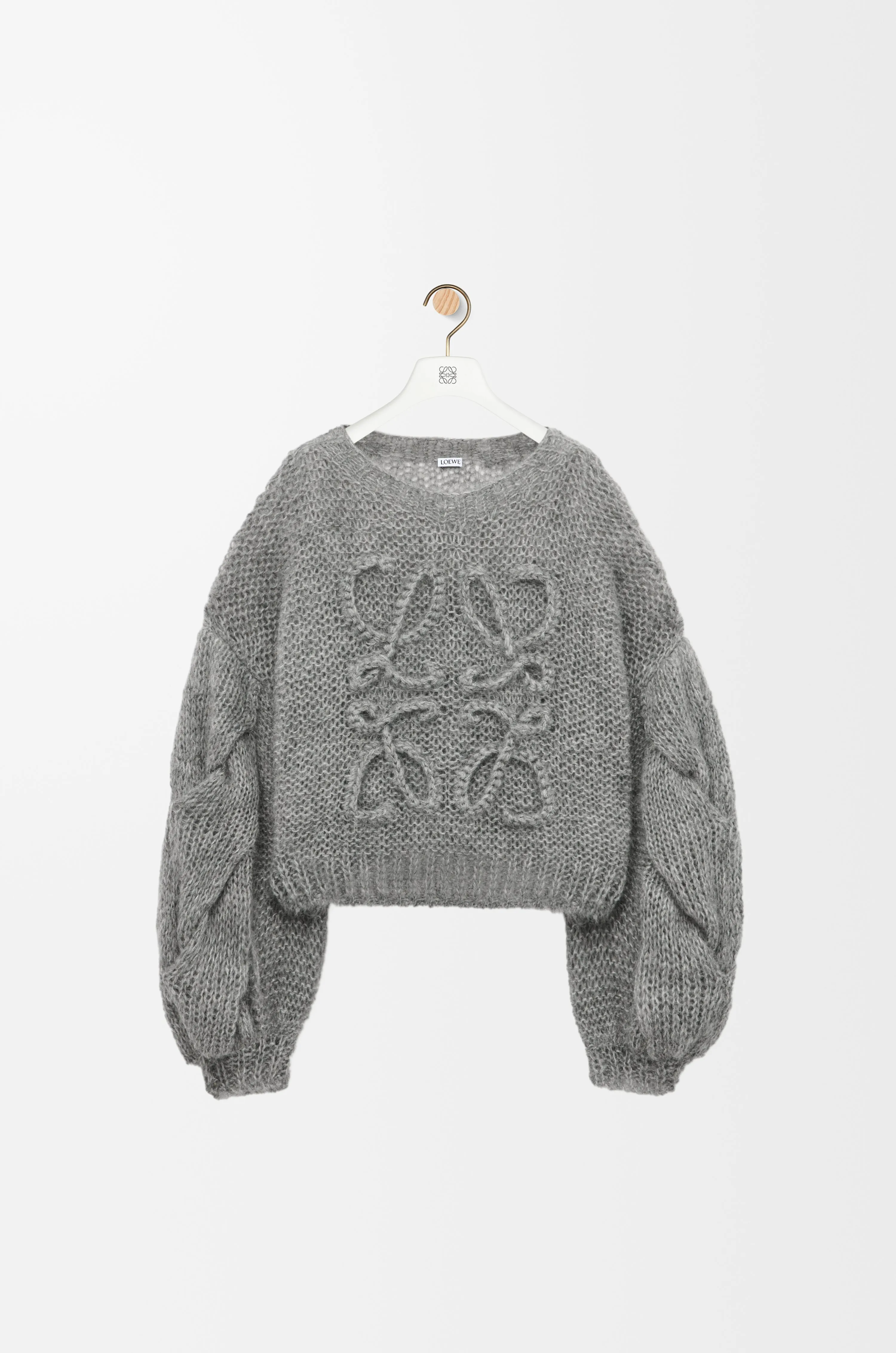 LOEWE KNITTED ANAGRAM SWEATER GREY