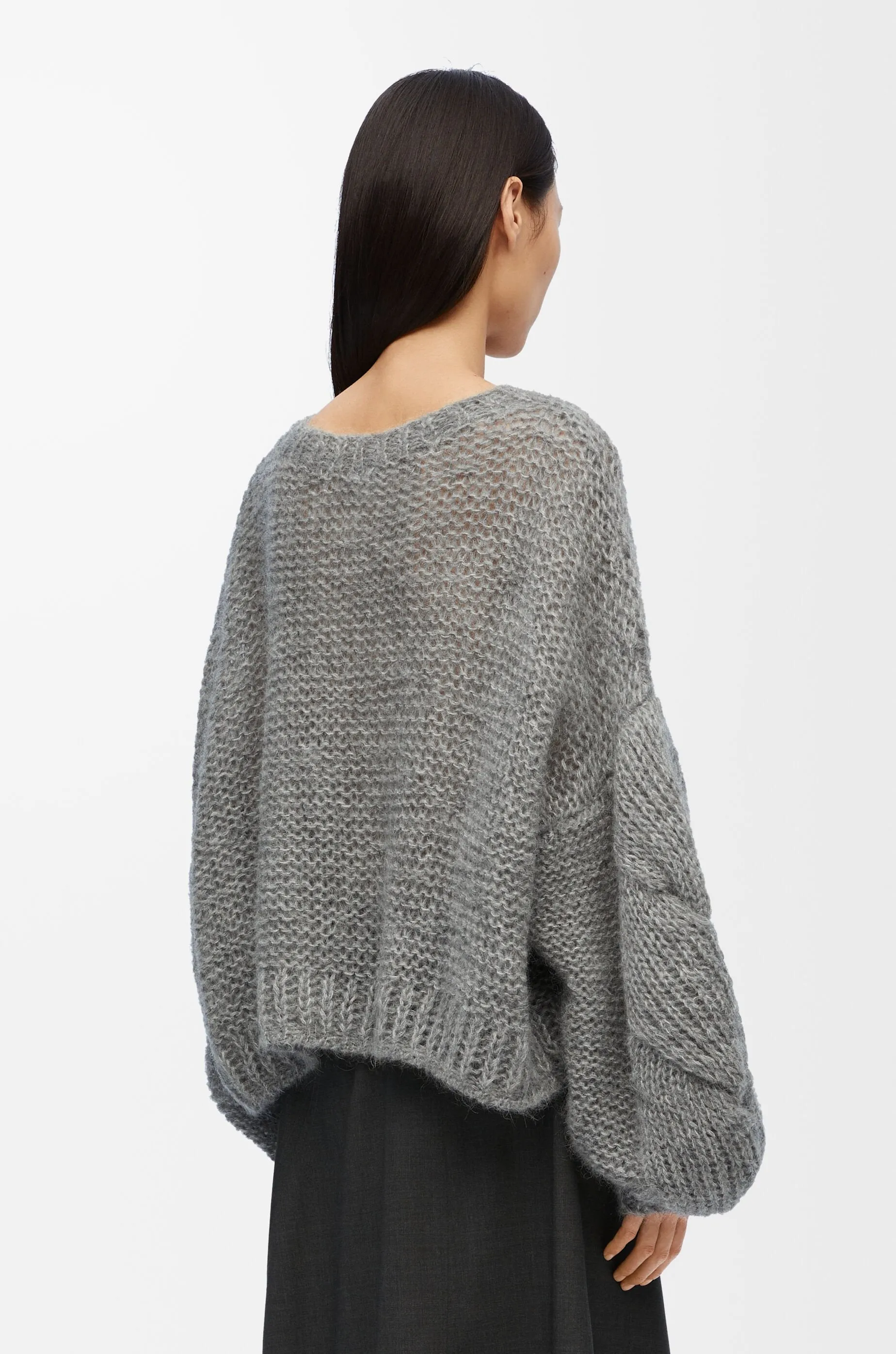LOEWE KNITTED ANAGRAM SWEATER GREY