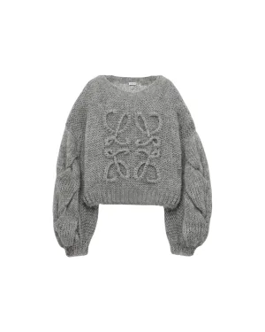 LOEWE KNITTED ANAGRAM SWEATER GREY