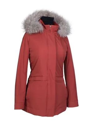 Loro Piana Cashmere Fox-Fur Hooded Parka Terracotta Red
