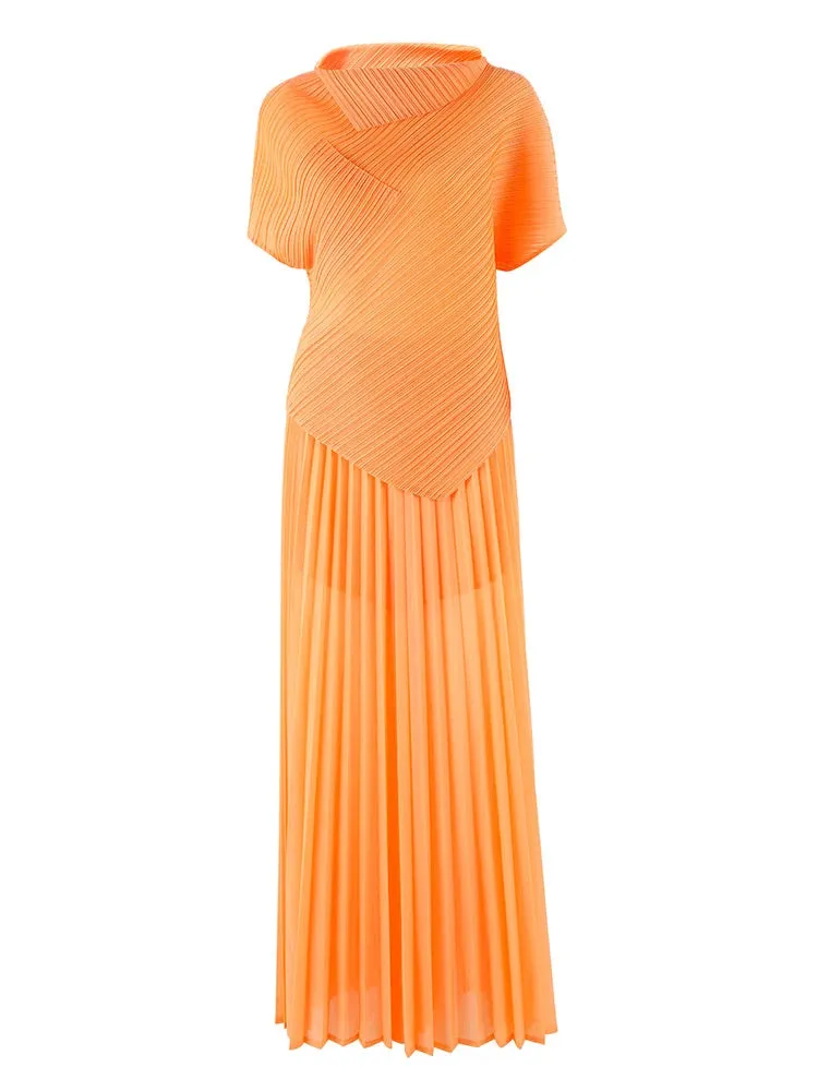 Luxe Pleats Sheer Wide-Leg Trousers & Top