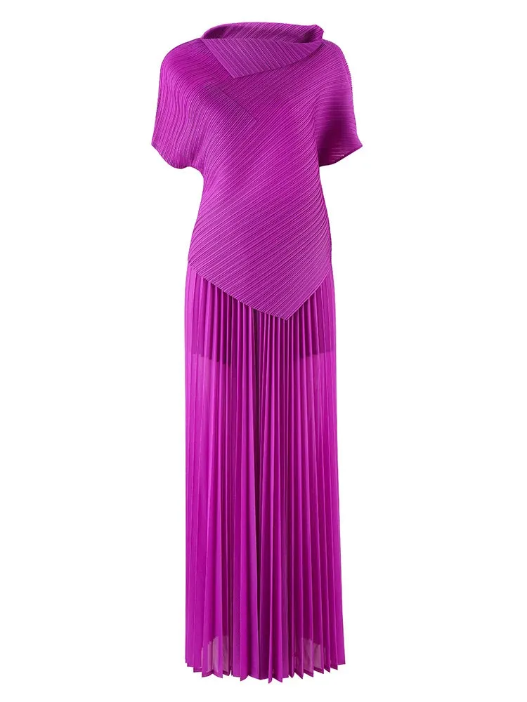 Luxe Pleats Sheer Wide-Leg Trousers & Top