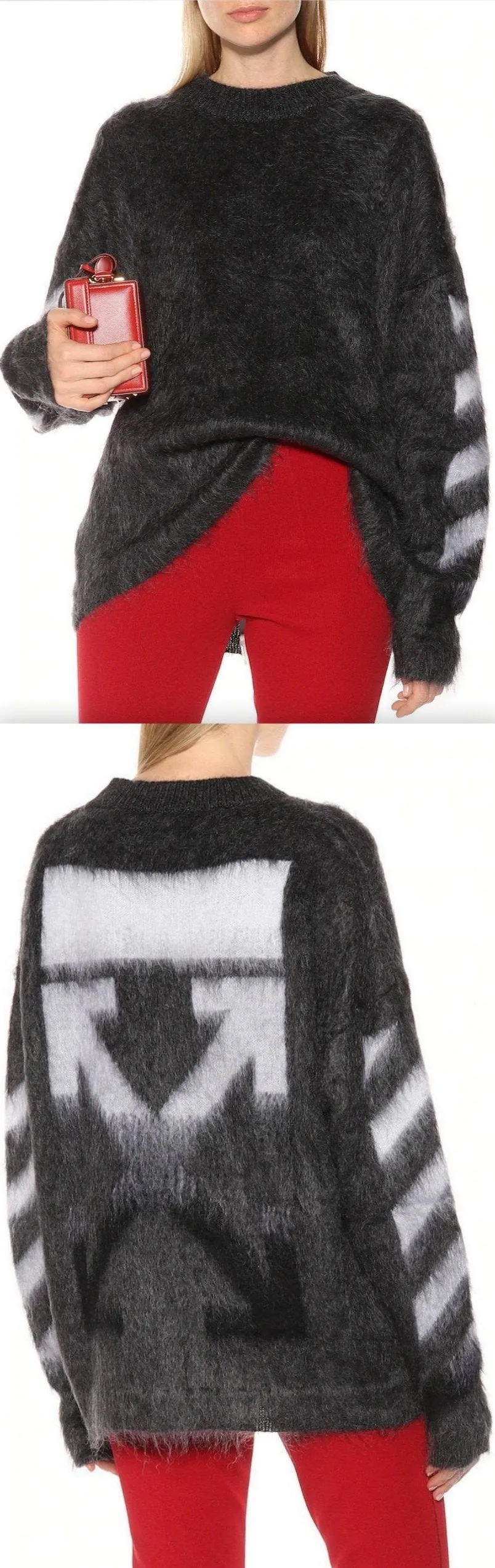 Mohair Gradient Sweater, Grey