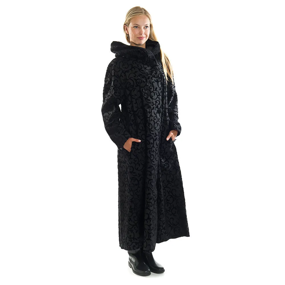 Mycra Pac Raincoat Long Donatella Black Scroll