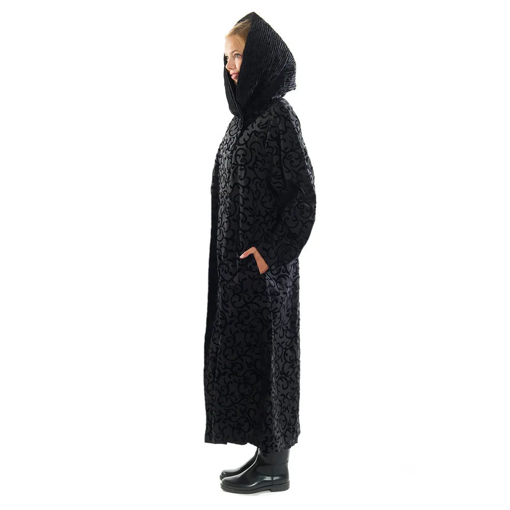 Mycra Pac Raincoat Long Donatella Black Scroll