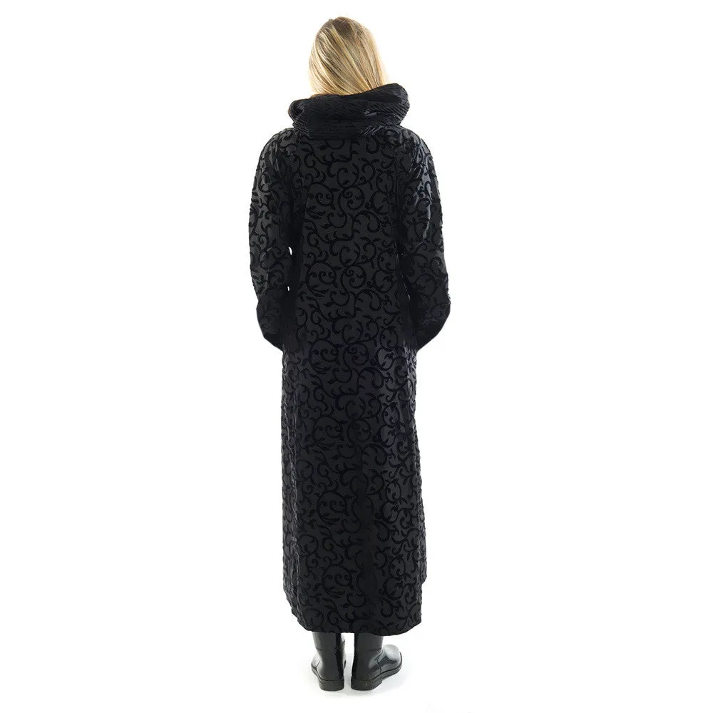 Mycra Pac Raincoat Long Donatella Black Scroll