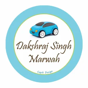 Personalised Blue Car Waterproof Stickers (Round)
