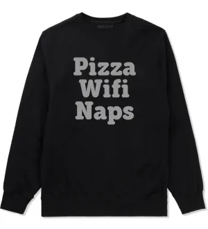 Pizza Wifi Naps Crewneck Sweatshirt