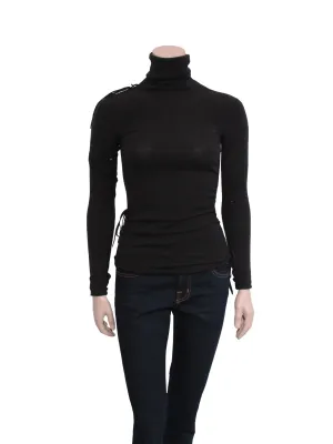 Ruched Turtleneck Sweater