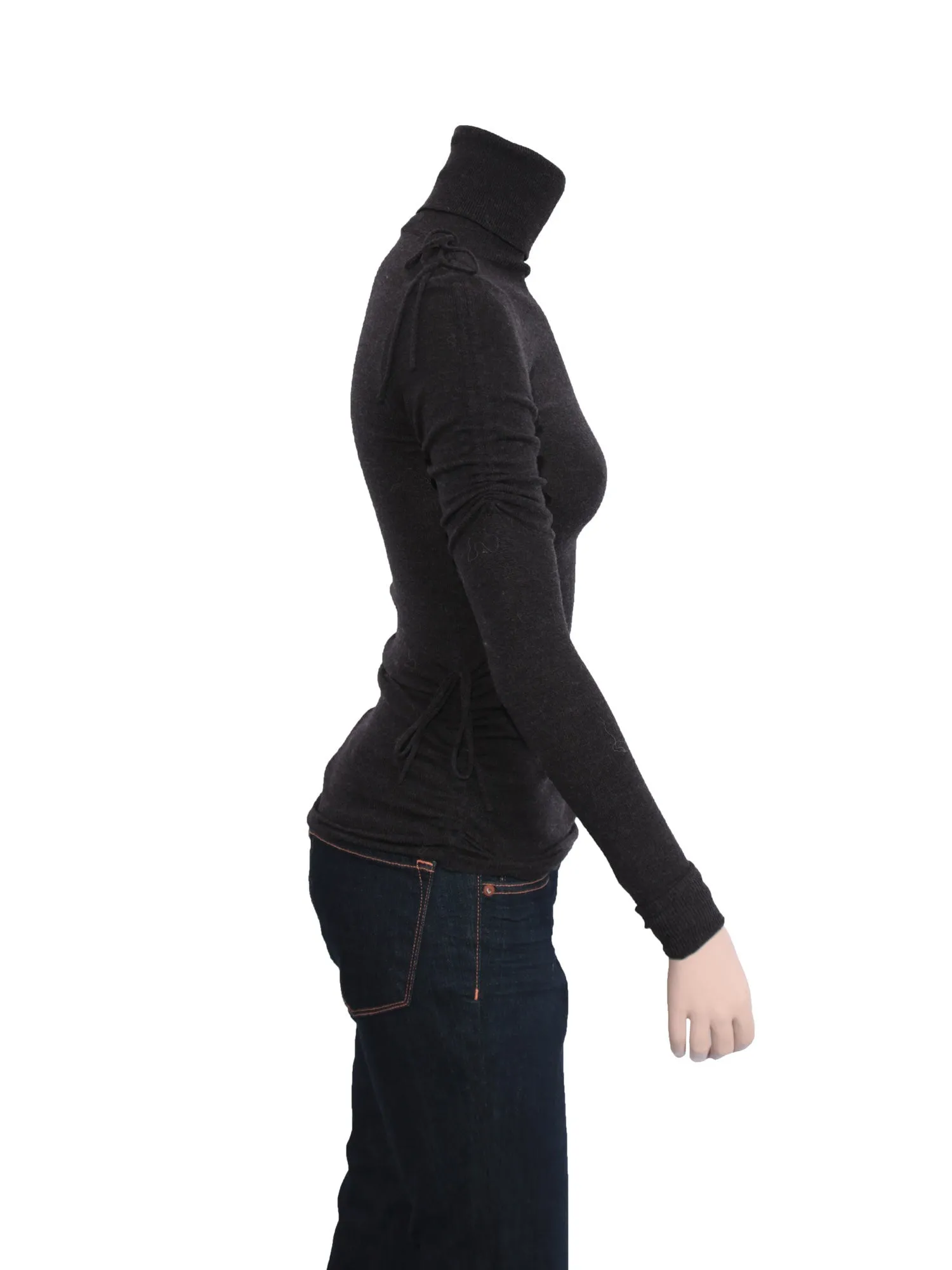 Ruched Turtleneck Sweater