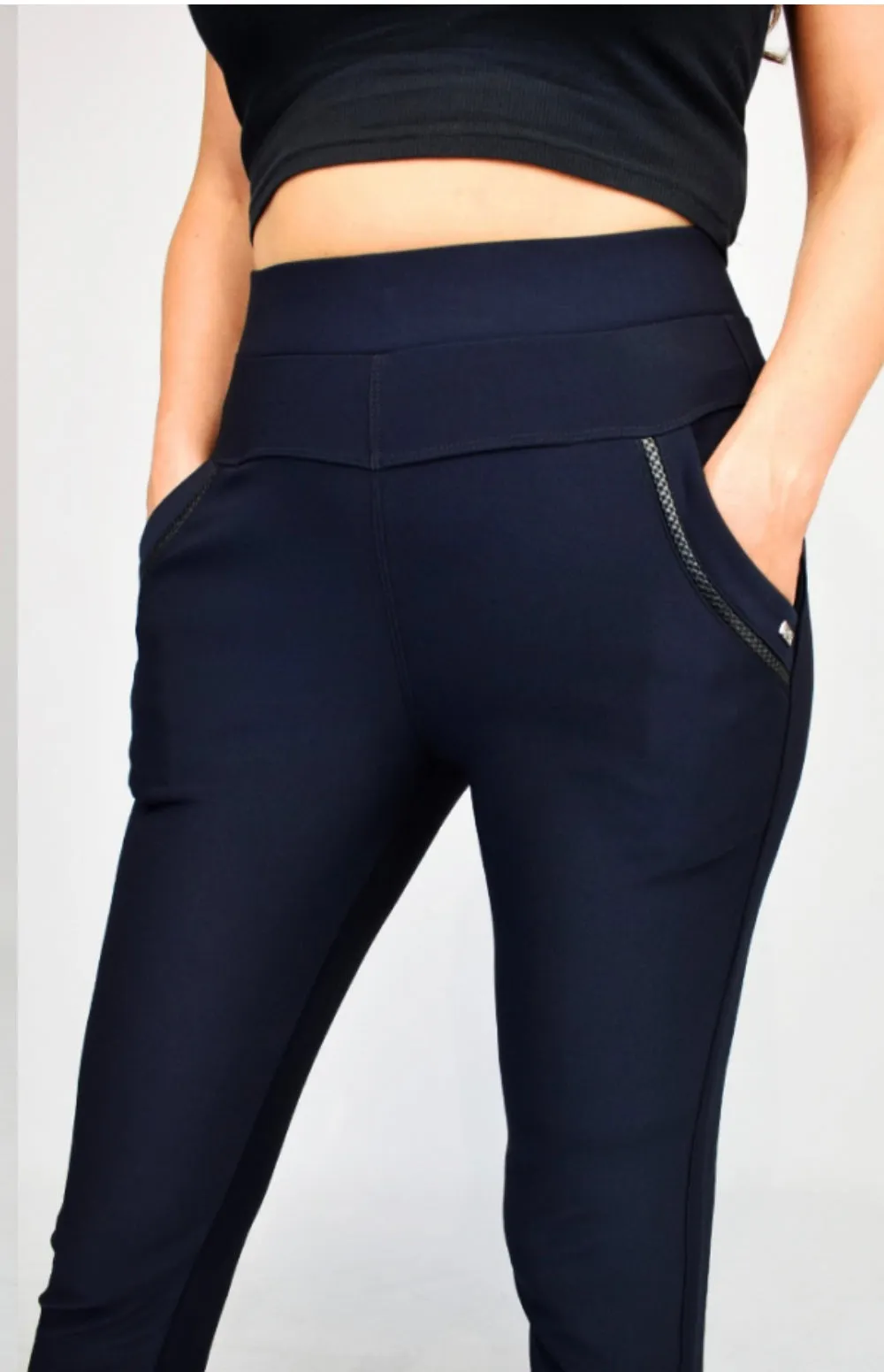 Ruth - Navy Super Stretch Trouser Leggings