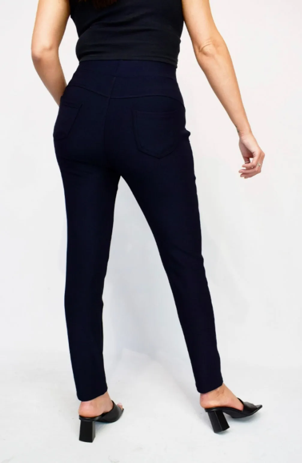Ruth - Navy Super Stretch Trouser Leggings