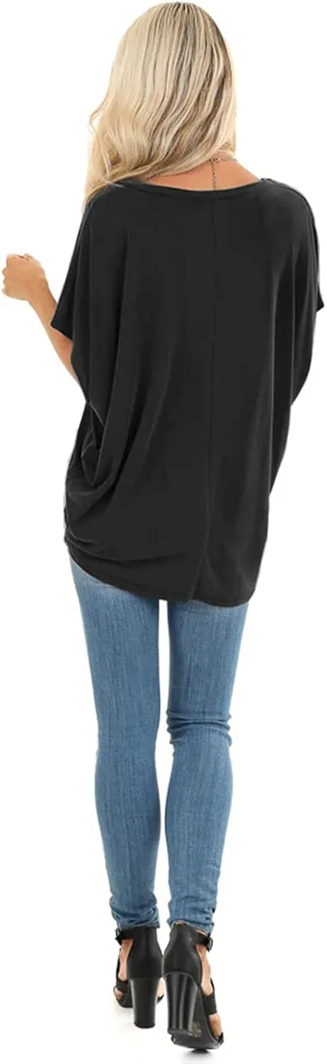 SAMPEEL Womens Summer Dolman Sleeve V Neck Casual Tops Tshirts