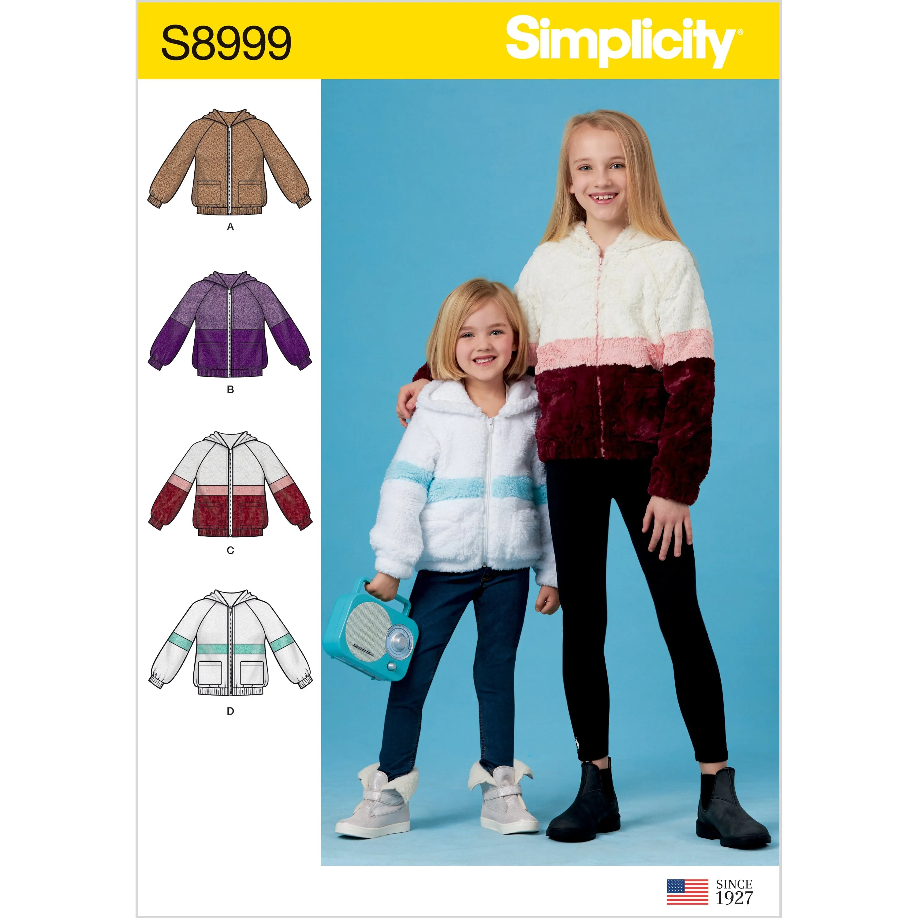 Simplicity Sewing Pattern 8999 Girls' Knit Hooded Jacket