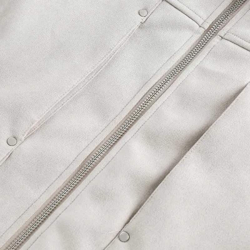 Suede Blouson Jacket Streetwear