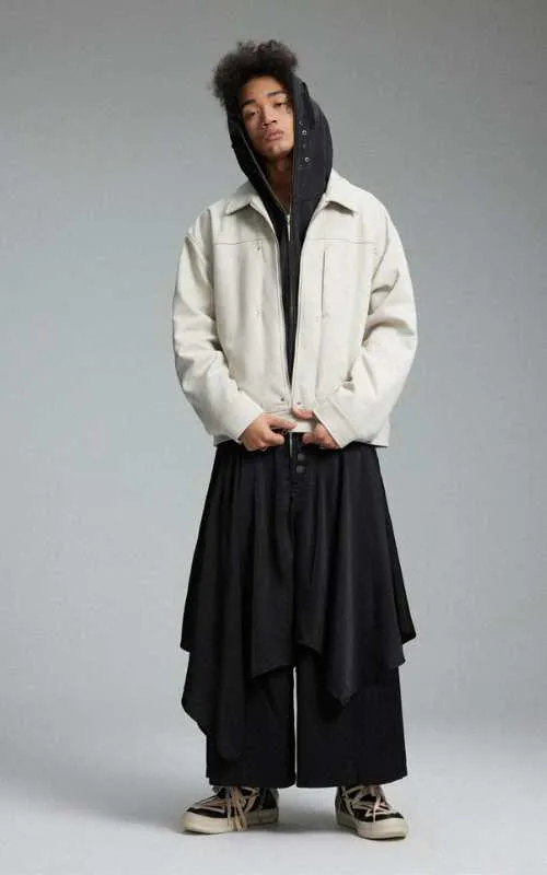 Suede Blouson Jacket Streetwear