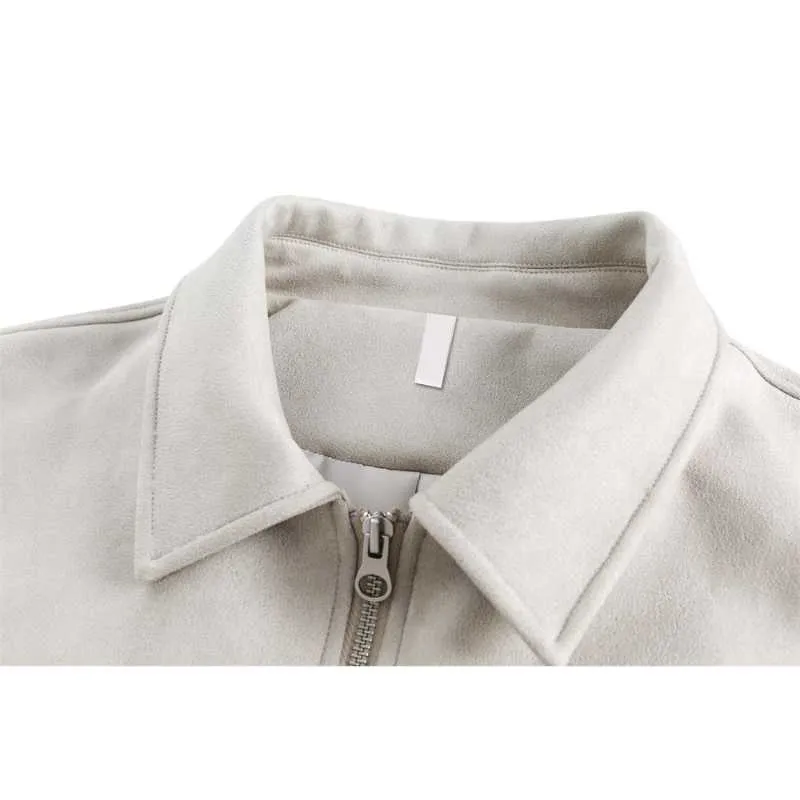 Suede Blouson Jacket Streetwear