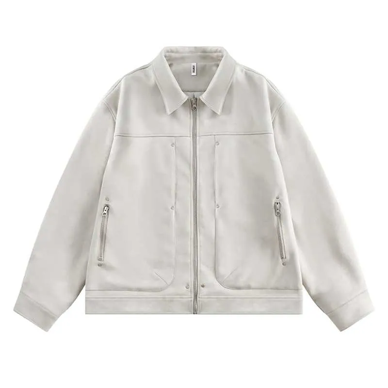 Suede Blouson Jacket Streetwear