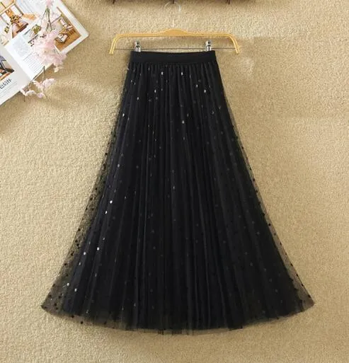 Summer Women elastic Midi Skirts