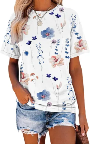 TAKEYAL Women Los Angeles Graphic T Shirts California Letter Print Short Sleeve Tee Loose Casual Tops