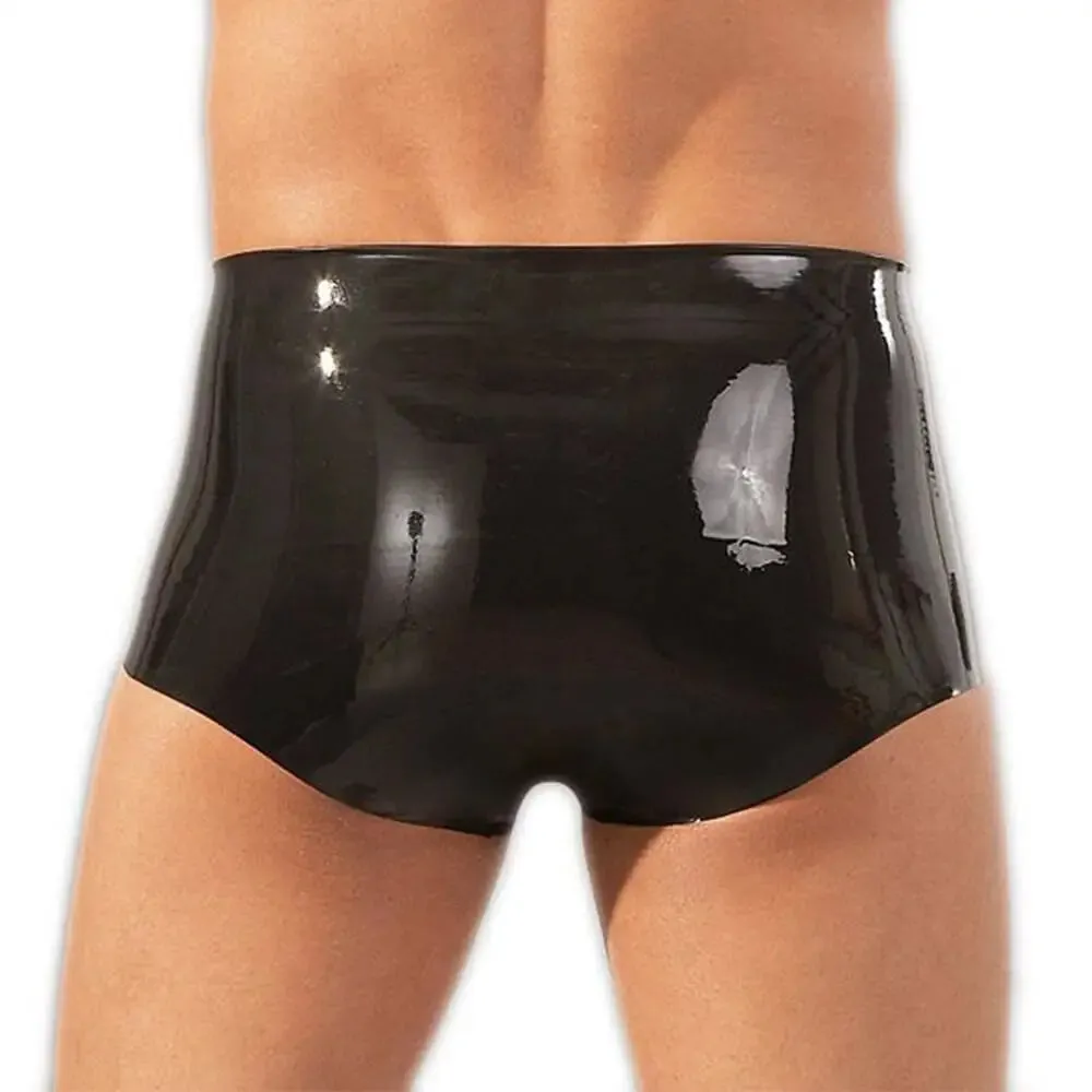 The Latex Black Boxers with Penis Sleeve for Him