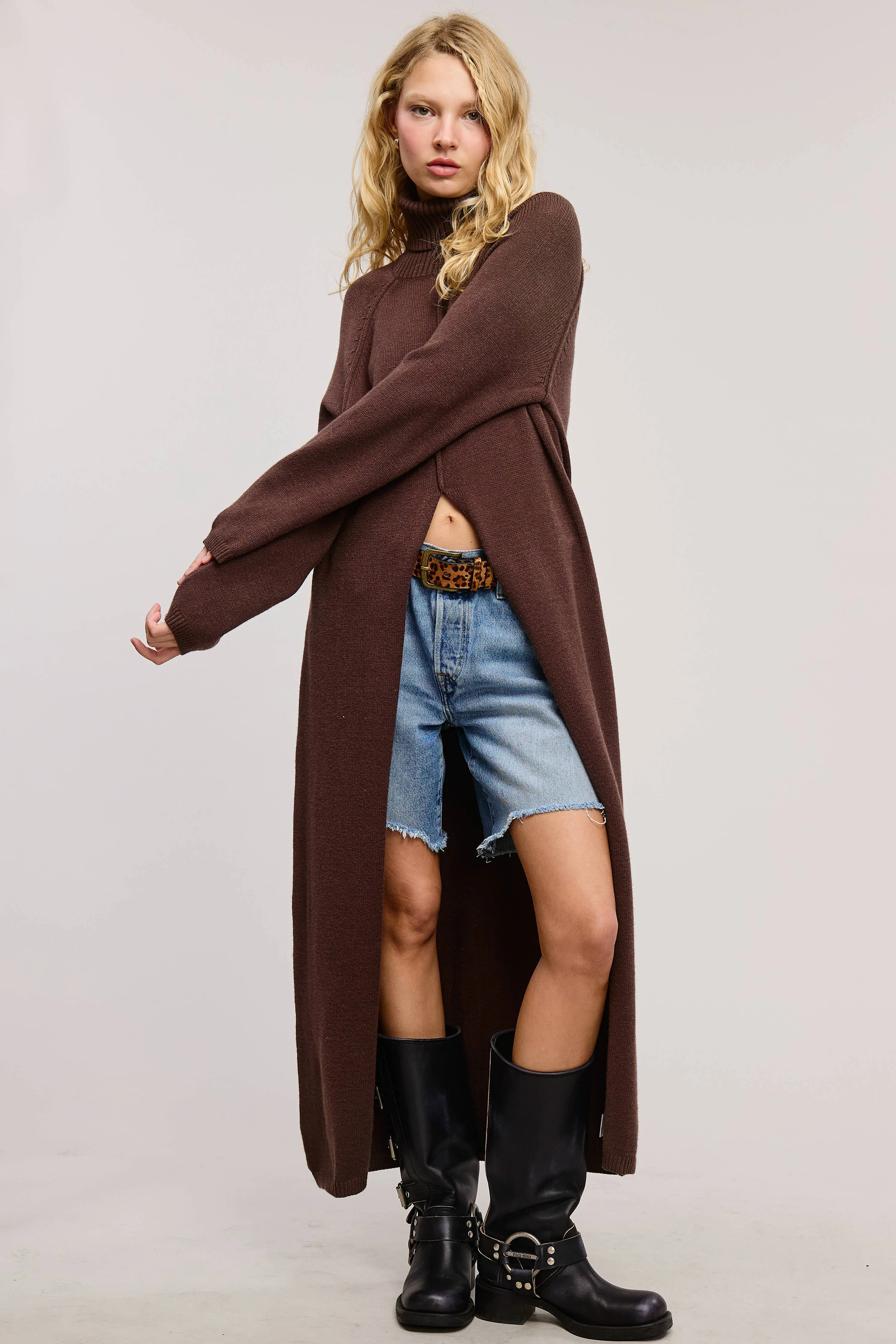 TURTLENECK TUNIC SWEATER DRESS