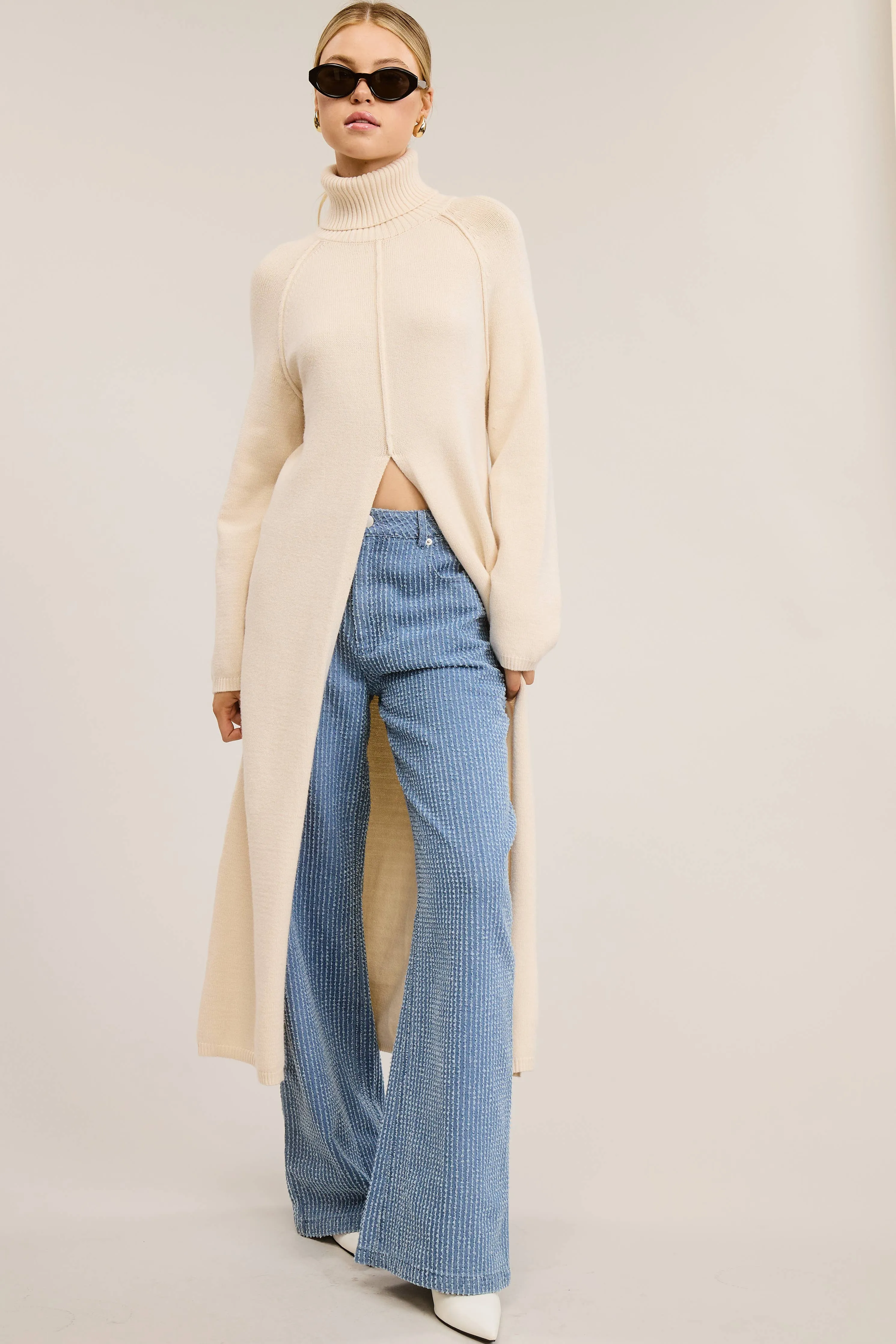 TURTLENECK TUNIC SWEATER DRESS