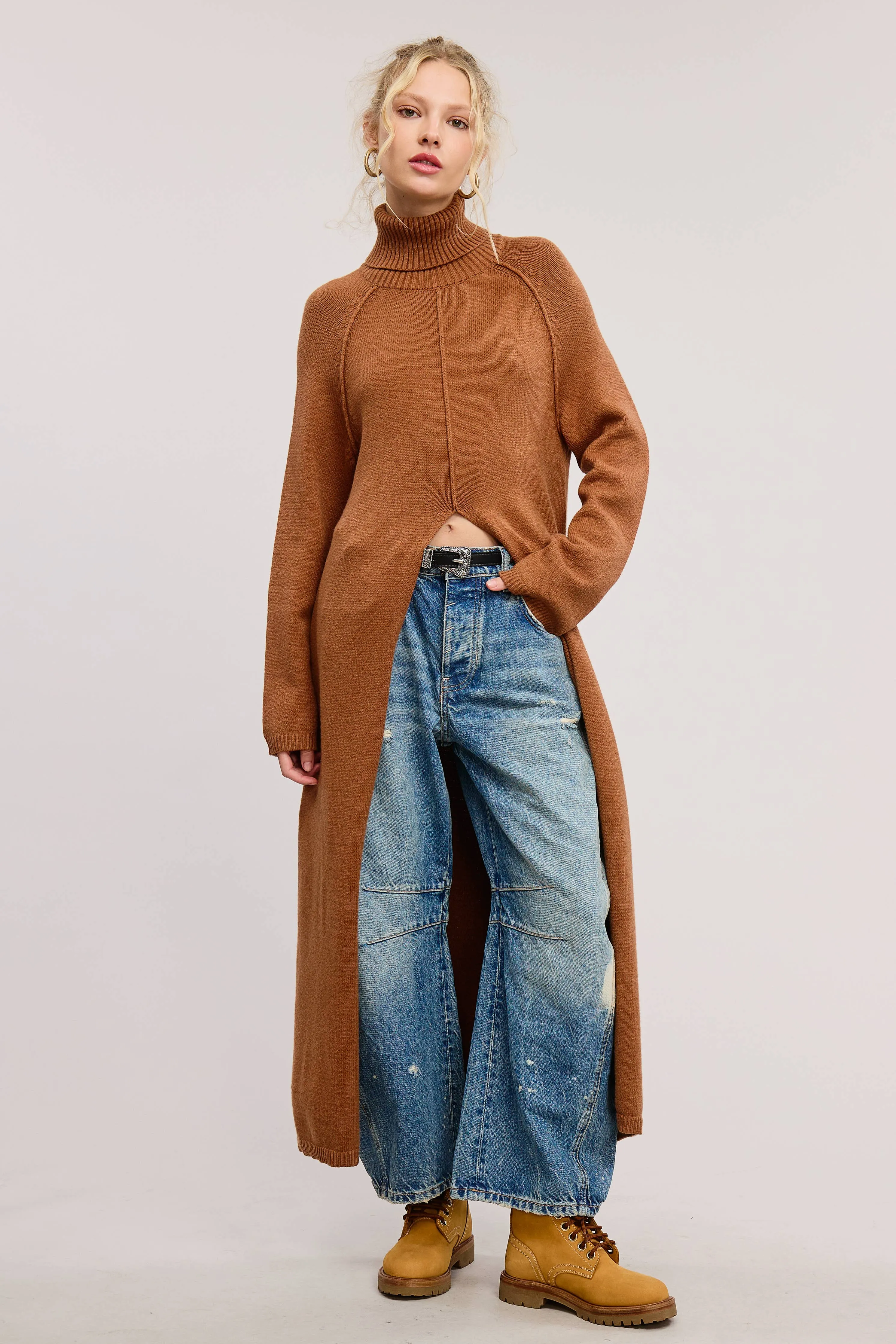 TURTLENECK TUNIC SWEATER DRESS